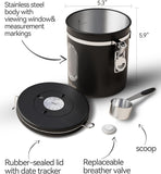 Veken Coffee Canister with Window,Airtight Stainless Steel Pantry Container,Home Kitchen Food Storage Organizers for Ground,Beans,Espresso,Rice,Tea,Sugar,Cereal, Flour,Bar Accessories,Gifts,22OZ,Black - Homesidy.com