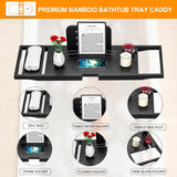 Premium Bamboo Bathtub Tray Caddy - Bath Tub Tray Table for Bathtub - Bath Caddy Tray for Bathtub, Expandable Size, Fits Most Bath Tubs - Homesidy.com