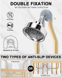 MSAICOE Shower Caddy Hanging - Never Rust Shower Hanging Organizer - Aluminum Over the ShowerHead Caddy with Soap Basket and 6 Hooks for Razor/Sponge (Black) - Homesidy.com