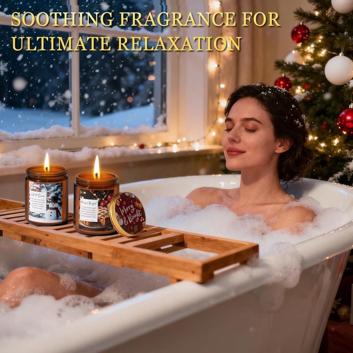 Christmas Candles Set, 4 Pack Xmas Scented Candles for Women, Winter Soy Candle for Home Scented Holiday Candle Gift Set, Christmas Gifts for Women Men Best Friends - Christmas Tree/Spice/Eve/Cookie - Homesidy.com
