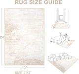 Area Rugs 6x9 Living Room: Washable Rug Modern Abstract Large Rug Soft Non Slip Neutral Rugs Stain Resistant Indoor Carpet for Bedroom Kitchen Dining Room Table Nursery Home Office Rugs(Beige,6x9) - Homesidy.com