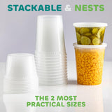 JoyServe Deli Food Storage Containers with Lids - (48 Sets) 24 - 32 Oz Quart Size &amp; 24 - 16 Oz Pint Size Plastic Airtight Takeout Meal Prep Storage, BPA - Free, Dishwasher, Microwave Safe - Homesidy.com