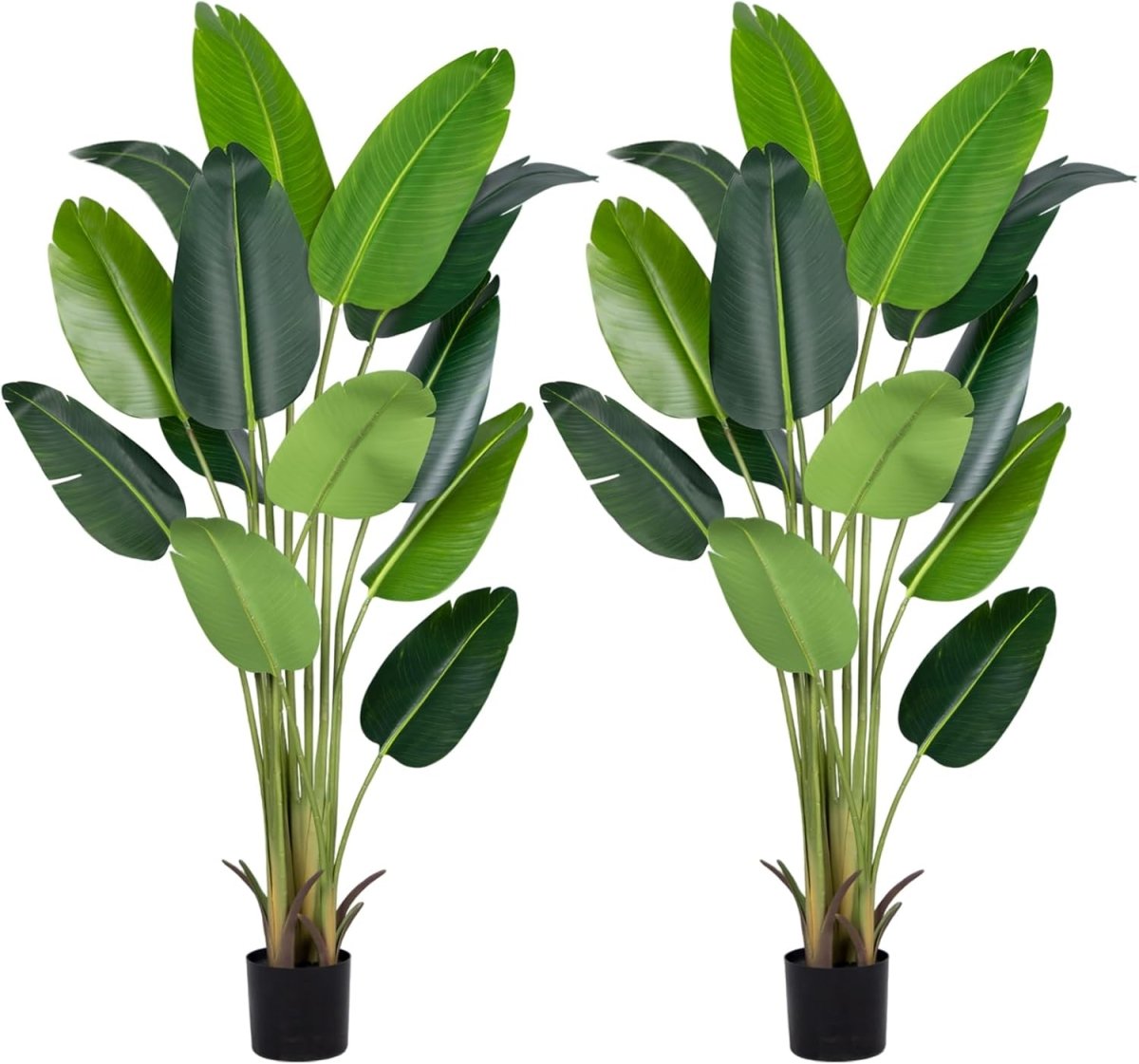 Artificial Bird of Paradise Plant 7Ft Fake Tropical Palm Tree with 17Trunks Faux Banana Leaf Trees in Pot for Home Indoor Outdoor Office Modern Decor Housewarming - Homesidy.com