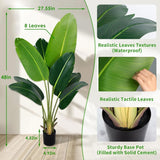 Artificial Bird of Paradise Plant 7Ft Fake Tropical Palm Tree with 17Trunks Faux Banana Leaf Trees in Pot for Home Indoor Outdoor Office Modern Decor Housewarming - Homesidy.com