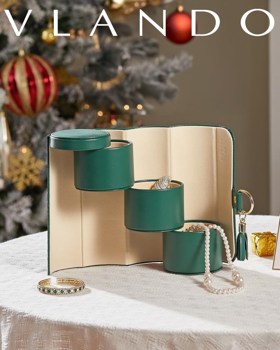 Vlando Travel Jewelry Case for Women, Travel Essential, Travel Must Haves Jewelry Travel Organizer for Girls, Christmas Gifts for Travelers Couples Mom Friends - Black - Homesidy.com