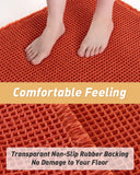AMOAMI Upgraded Waffle Bath Mat, Super Absorbent Non Slip Bath Mats for Bathroom Floor, Machine Washable Bathroom Rugs with Tassels, Rubber Backed Bathroom Mats, Ultra Soft, 18&34; x 30&34;, Brown - Homesidy.com