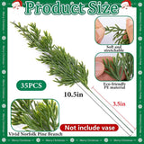 Watayo 60 Pcs Christmas Artificial Pine Branches with Red Berry Stems, 10.5&34; Faux Evergreen Norfolk Pine Cypress Leaves Stems, Fake Foliage Pine Needles Picks for DIY Craft Garland Home Decor - Homesidy.com