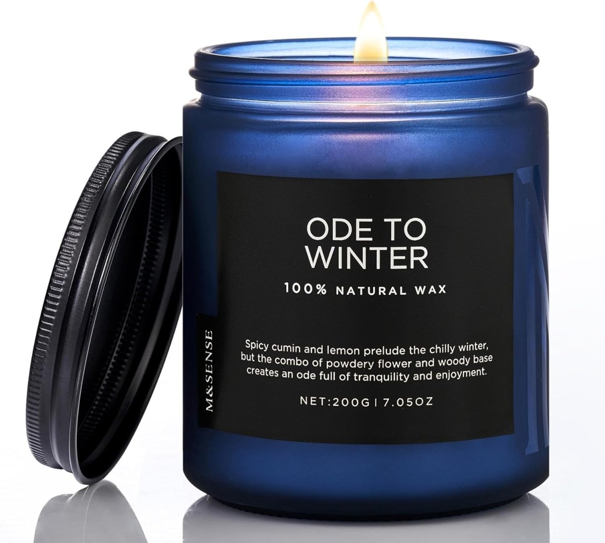 M&amp;SENSE Ode to Winter Soy Candles Strong Scented, 2 Wick Jar Candle 19.4oz 110 Hour Long Lasting, Lavender Sandalwood Organic Natural Aromatherapy Candle Gifts Bedroom Bathroom Home Decor - Homesidy.com
