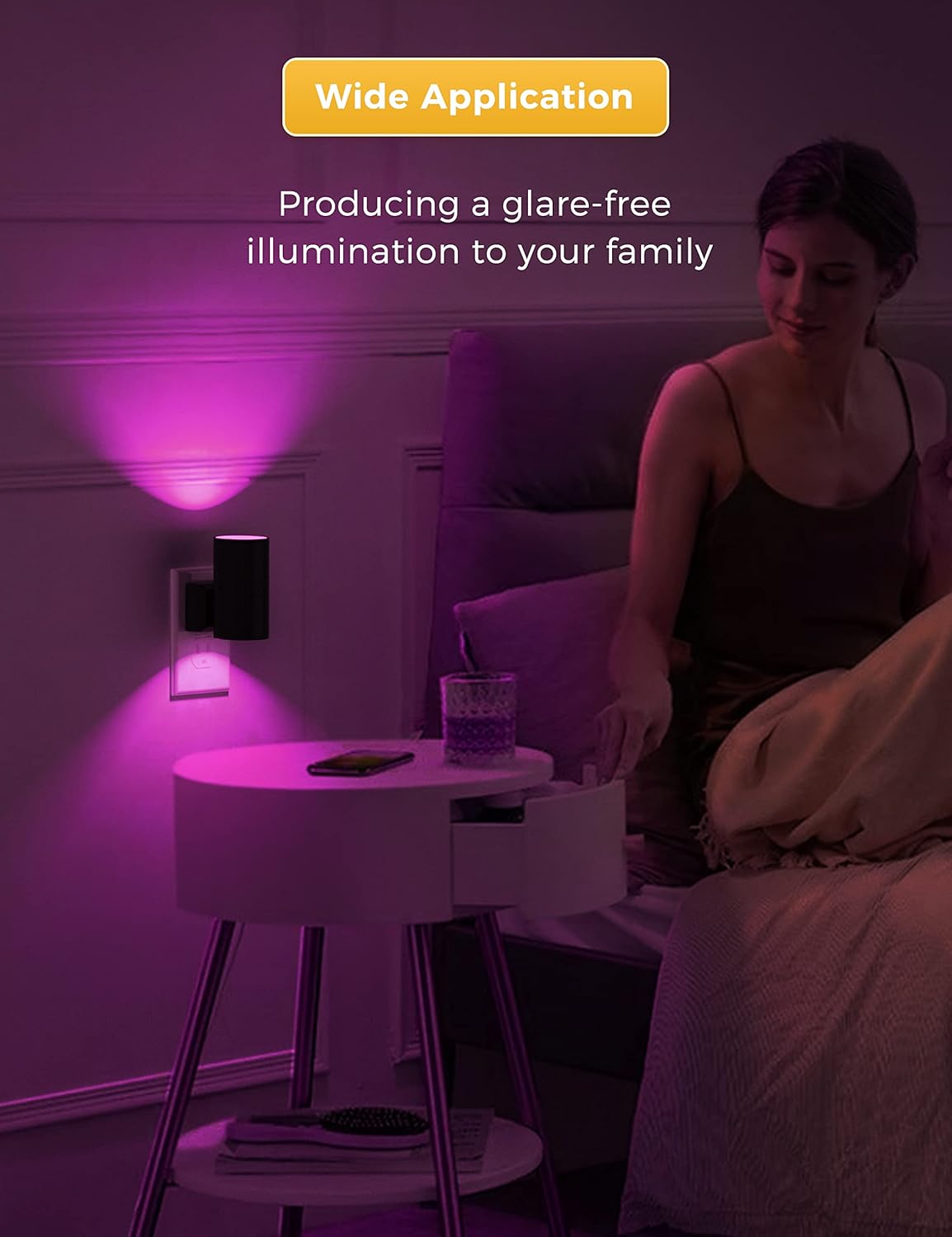L LOHAS LED Night Light Plug in, Modern Night Lights Plug into Wall, Dusk to Dawn Sensor, Soft White 3000K, 0 - 100LM Adjustable Brightness, Dimmable Night Lights for Hallway Bedroom Stairway, 2 Pack - Homesidy.com