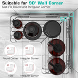 YASONIC Corner Adhesive Shower Caddy, with Soap Holder and 12 Hooks, Rustproof Stainless Steel Bathroom Organizer, No Drilling Wall Mounted Rack, Black, 3 - Pack - Homesidy.com