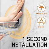 LEVERLOC Corner - adaptive Suction Cup Shower Caddies 2 Pack, Stainless Steel Rustproof Corner Shower Shelf, Large Capacity Removable Suction Cup Bathroom Organizer, Drill - Free Wall Mounted Basket, Gray - Homesidy.com