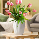 Ceramic Vases Set of 2,Modern Vases for Home Decor, White Boho Style for Living Room Kitchen Mantle Bedroom Dining Table Office Farmhouse Decorative Design - Homesidy.com