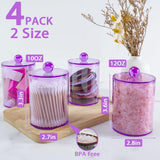 XIPENGKEJI 2 Pack Qtip Holder,Canister Apothecary Jar Set, Bathroom Jars with Lids Set for Cotton Swabs, Balls, Pads, Floss Picks,10oz - 12oz Plastic Canisters Restroom Bedroom Vanity Organizer(Black) - Homesidy.com