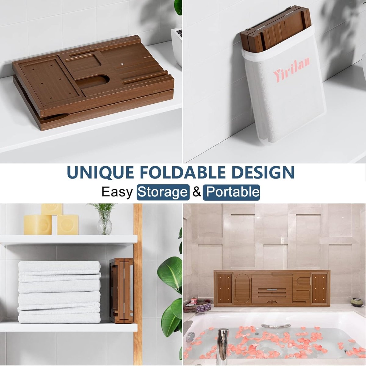 Premium Bathtub Tray Caddy, Expandable Bath Tray, Unique House Warming Gifts, New Home, Anniversary and Wedding Gifts for Couple, Bridal Shower Gift for Women - Homesidy.com