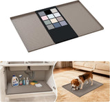 URMONA Waterproof Silicone Under Sink Mat 31 x 22 Shelf Liner for Kitchen and Bathroom, Cabinet and Counter Protector, Storage and Organizers, Litter Mat, Pet Cat Puppy Essentials(Dark Grey) - Homesidy.com
