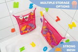 2 x Mesh Bath Toy Organizer 8 Ultra Strong Hooks – The Perfect Bathtub Toy Holder &amp; Bathroom or Shower Caddy – These Multi - use Net Bags Make Baby Bath Toy Storage Easy – For Kids &amp; Toddlers - Homesidy.com