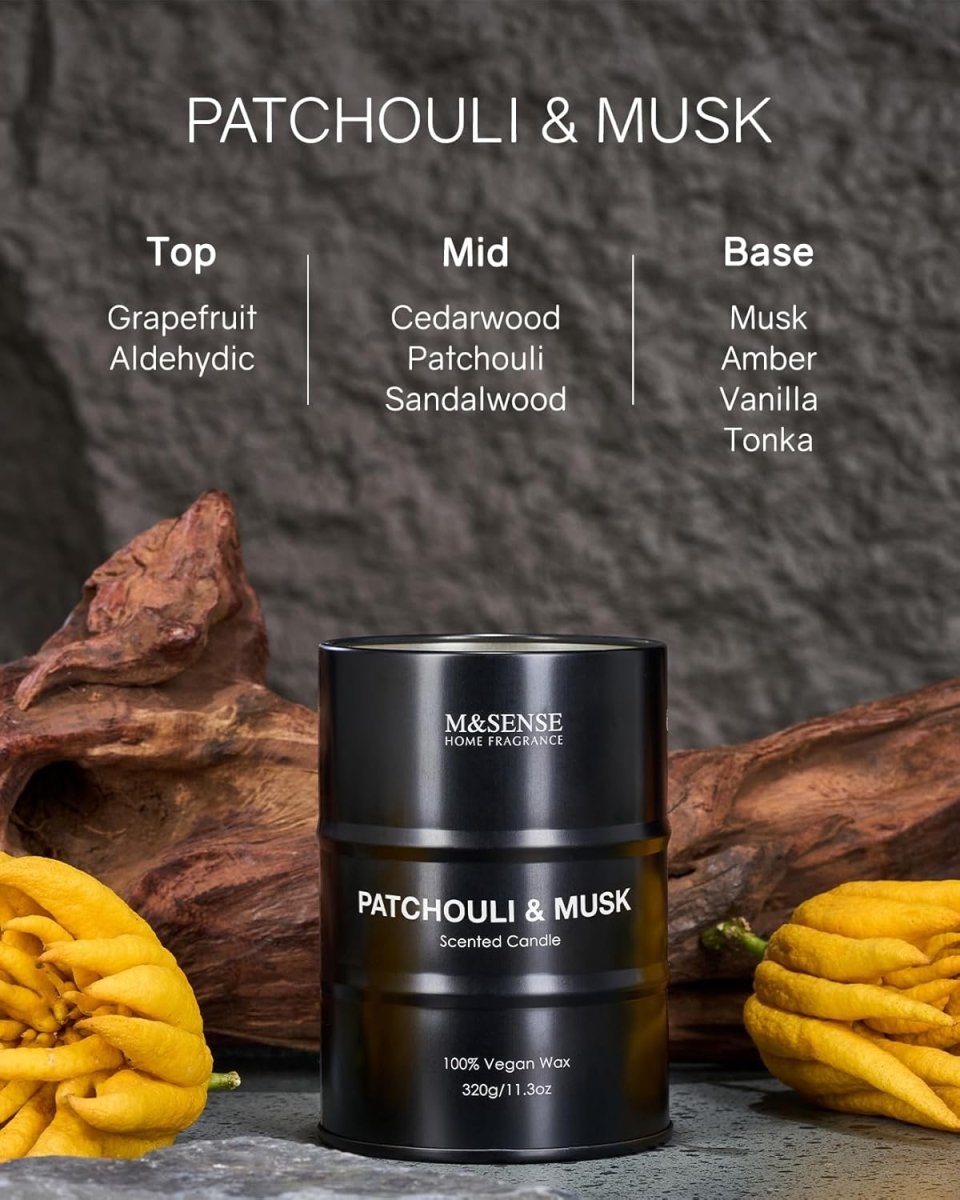 M&amp;SENSE Scented Candle, Tobacco Vanilla Medium Jar Candle Gifts for Men, 70 Hours Slow Burning Natural Soy Candles 11.3oz, Stress Relief Aromatherapy Candles Home Decor, Valentines Day Gifts for Him - Homesidy.com