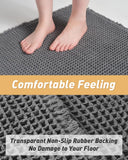 AMOAMI Upgraded Waffle Bath Mat, Super Absorbent Non Slip Bath Mats for Bathroom Floor, Machine Washable Bathroom Rugs with Tassels, Rubber Backed Bathroom Mats, Ultra Soft, 18&34; x 30&34;, Brown - Homesidy.com
