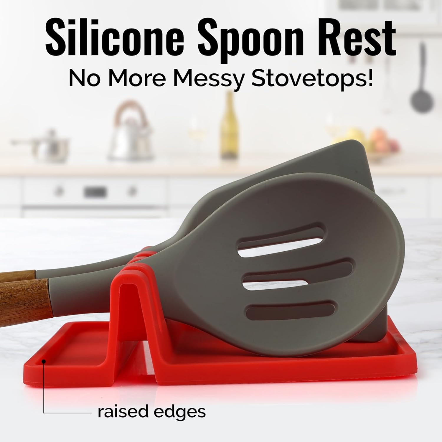 Zulay Kitchen Spoon Rest for Multiple Utensils High Heat - Resistant Silicone Drip Pad, BPA - Free Spoon Holder for Stove Top, Kitchen Gadget Holder for Ladles, Tongs, Cooking Spatula - Makes Great Gift - Homesidy.com