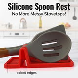 Zulay Kitchen Spoon Rest for Multiple Utensils High Heat - Resistant Silicone Drip Pad, BPA - Free Spoon Holder for Stove Top, Kitchen Gadget Holder for Ladles, Tongs, Cooking Spatula - Makes Great Gift - Homesidy.com