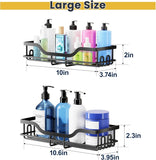 OMAIRA 3 - Pack Shower Caddy with Soap Holder, Adhesive Rustproof No - drill Strudy Loading Inside Shower Organizer Shelves Rack Storage Bathroom Organization for Smooth Wall Glass Tile, Black (Large) - Homesidy.com