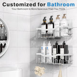 EUDELE 5 - Pack Rustproof Stainless Steel Shower Caddy Set– No Drill Adhesive Bathroom Organizer, Space - Saving Shower Shelves for Apartment Essentials, Bathroom/Kitchen Storage Home Decor - L Size - Homesidy.com