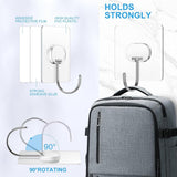 Adhesive Hooks for Hanging Heavy Duty Wall Hooks Self Adhesive Towel Coat Hooks Waterproof Transparent Hook for Bathroom Shower Kitchen Keys Door Outdoor Home Improvement Utility Hook 12 Pack - Homesidy.com