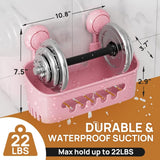 LEVERLOC Shower Caddy Suction Cup, Shower Organizer Removable Bathroom Shelf, Storage Suction Powerful Max Hold 22lbs Bathroom Caddy Waterproof Holder, White - Homesidy.com