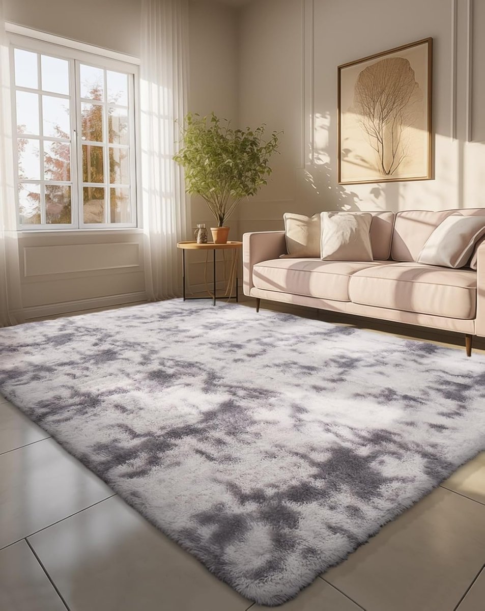 Ophanie Area Rugs for Living Room Bedroom, Upgrade Non - Slip Fluffy Soft Grey Shag Carpet, Indoor Floor Gray 4x6 Fuzzy Shaggy Living Room Plush Rug for Kids Home Dorm Decor Aesthetic - Homesidy.com