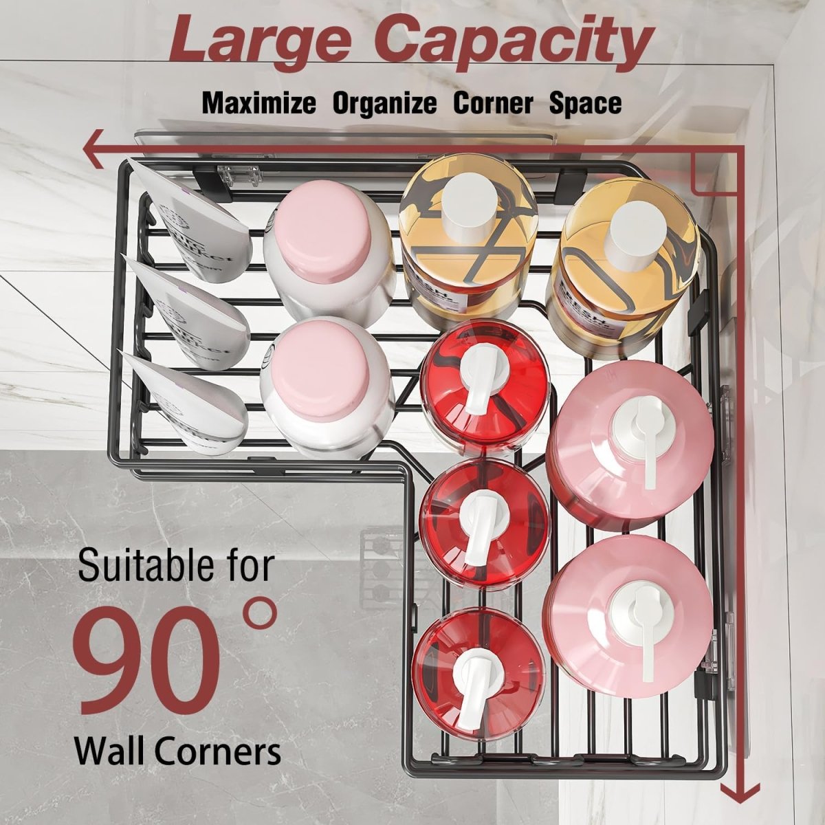 Youvip Shower Caddy Corner with Soap Holder, No Drilling Shower Shelves - Rustproof, Adhesive Shower Organizer Corner for Dorm. Black, 4 - Pack - Homesidy.com