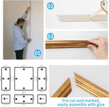 Art3d Pre - Cut Wall Molding Set of 6 pcs, Ready - to - Assemble Wainscoting Panels for Interior Wall Décor Living Room Bedroom Accent Wall - Installed with Glue, 3 Top 3 Bottom - Homesidy.com