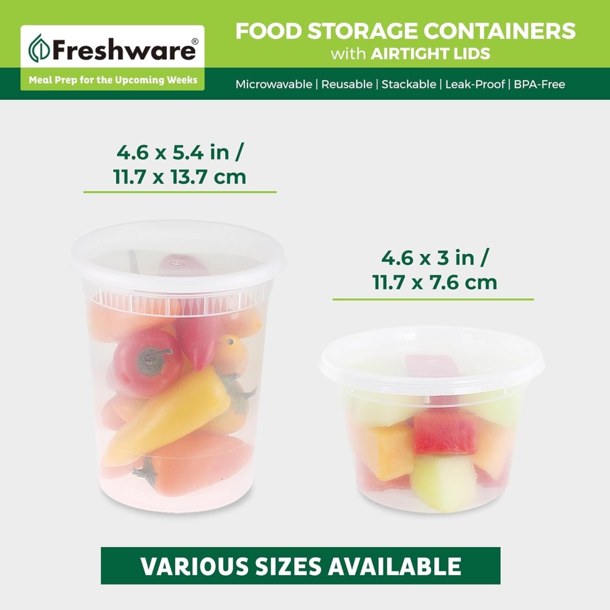 Freshware Food Storage Containers [24 Set] 32 oz Plastic Deli Containers with Lids, Slime, Soup, Meal Prep Containers | BPA Free | Stackable | Leakproof | Microwave/Dishwasher/Freezer Safe - Homesidy.com