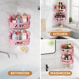 LEVERLOC Shower Caddy Suction Cup, 2 Pack Shower Shelves for Inside Shower with Hooks &amp; Soap Holder, NO - Drilling Bathroom Shower Organizer, Rustproof Meatl Shower Holder Storage, Black - Homesidy.com