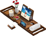 Premium Bamboo Bathtub Tray Caddy - Bath Tub Tray Table for Bathtub - Bath Caddy Tray for Bathtub, Expandable Size, Fits Most Bath Tubs - Homesidy.com