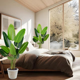 Artificial Bird of Paradise Plant 7Ft Fake Tropical Palm Tree with 17Trunks Faux Banana Leaf Trees in Pot for Home Indoor Outdoor Office Modern Decor Housewarming - Homesidy.com