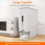 Lifewit Rice Dispenser 25 Lbs(11.3kg), Rice Storage Container Sealed Moisture Proof with Measuring Cup for Kitchen Pantry Household, BPA - Free, 1 Pack - Homesidy.com