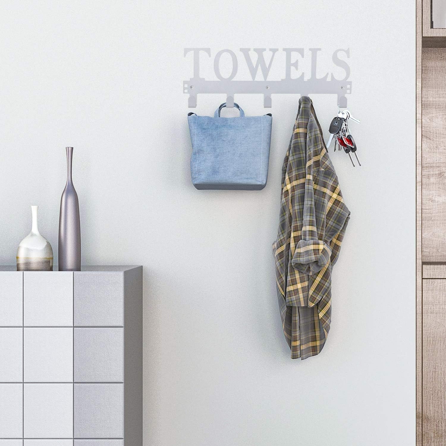 Kuhome Over The Door Hooks, Towel Holder for Bathroom, Door Mount Towel Rack Towel Hooks for Bedroom Beach Towels Bathrobe Wall Mount Hang on The Door Cabinet Cupboard Metal Sandblasted (Black) - Homesidy.com