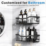 EUDELE 5 - Pack Rustproof Stainless Steel Shower Caddy Set– No Drill Adhesive Bathroom Organizer, Space - Saving Shower Shelves for Apartment Essentials, Bathroom/Kitchen Storage Home Decor - L Size - Homesidy.com