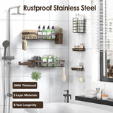 NESOMI Shower Caddy Adhesive Shower Organizer 7 - Pack, Rustproof Stainless Steel Bathroom Shelves, Large Capacity No - Drill Rack Storage Accessories with Soap Dish Toothbrush Holder &amp;24 Hooks Home Decor - Homesidy.com