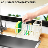 Cisily Kitchen Sink Caddy Organzier with High Brush Holder, Sponge Holder for Sink, 304 Rustproof Stainless, Kitchen Countertop Soap Dispenser Organizer, Kitchen Decor and Accessories - Homesidy.com