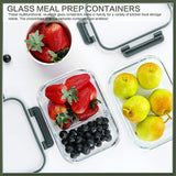 KOMUEE 10 Packs 30 oz Glass Meal Prep Containers,Glass Food Storage Containers with Lids,Airtight Lunch Bento Boxes,Microwave,Freezer and Dishwasher,Gray - Homesidy.com