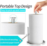 Paper Towel Holder Countertop, Standing Paper Roll Holder with Anti Slip Weighted Base, Stainless Steel Freestanding Paper Towel Holder for Kitchen, Black - Homesidy.com