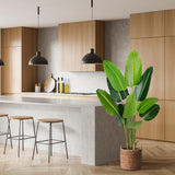 Artificial Bird of Paradise Plant 7Ft Fake Tropical Palm Tree with 17Trunks Faux Banana Leaf Trees in Pot for Home Indoor Outdoor Office Modern Decor Housewarming - Homesidy.com