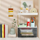 StorBin 3 Drawers Makeup Organizer - 5 Tier Bathroom Counter Organizers and Storage, Versatile Perfume Vanity Organizer, Ideal for Cosmetic, Large Skincare, Face Mask, Office Supplies, Amber - Homesidy.com