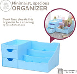 Uncluttered Designs Large Black Vanity Organizer - Countertop Mens Organizer With Drawers for Cologne, Deodorant, Beard, Shaving Lotion, Perfume &amp; Skincare - Perfect for Bathroom &amp; Bedroom Storage - Homesidy.com
