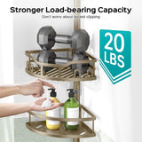 HAMITOR Corner Shower Caddy Tension Pole: Rustproof 4 - Tier Bathroom Organizer Shelves for Bathtub Shampoo Storage - 47 - 121 Inch Quick Install Adjustable Rod Standing Rack with Soap Rack - Silver Gray - Homesidy.com