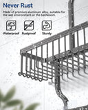 YASONIC Shower Caddy Hanging - Never Rust Shower Organizer - Aluminum Over The Head Caddy with 10 Hooks for Razor/Sponge - Rack with Soap Basket - Silver - Homesidy.com