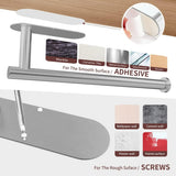 DEKAVA Paper Towel Holder Under Cabinet Wall Mount for Kitchen Towel, Self - Adhesive Bar, Rack, SUS304 Stainless Steel 13 inch (BlackA, 1) - Homesidy.com