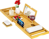 Premium Bamboo Bathtub Tray Caddy - Bath Tub Tray Table for Bathtub - Bath Caddy Tray for Bathtub, Expandable Size, Fits Most Bath Tubs - Homesidy.com