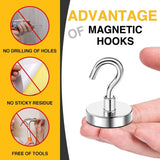 DIYMAG Garage Storage Hooks 6 Pack, 30lbs 2025 Cruise Cabin Ship Essentials N52 Magnetic Hook Heavy Duty Strong Wall Mount Magnets Fridge for Classroom Wall Mount Kitchen Grills Silver - Homesidy.com